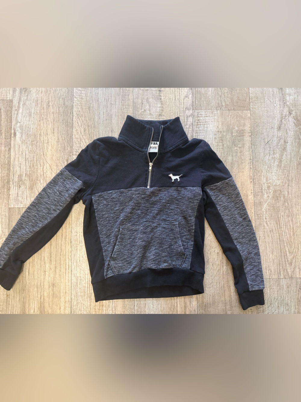 Women's black and gray Heather Gray Half-Zip Pullover Sweater